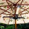 1500W Foldable Electric Patio Heater with 3 Heating Panels; for Outdoor Umbrella, Pergola or Gazabo Parasol