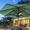 1500W Foldable Electric Patio Heater with 3 Heating Panels; for Outdoor Umbrella, Pergola or Gazabo Parasol