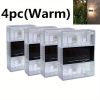 4pcs Solar Wall Lights Outdoor IP65 Waterproof LED Step Light