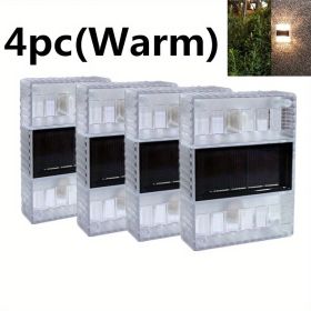 4pcs Solar Wall Lights Outdoor IP65 Waterproof LED Step Light