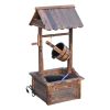 Rustic Wishing Well Fountain for Outdoor Garden Accent Decorative