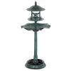 Bird Bath Bowl, 3-in-1 Pedestal Birdbath with Bird Feeder and Flower Planter, Large Water Basin, Outdoor, Green