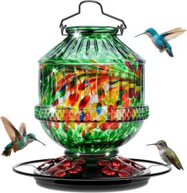 Hand Blown Glass Hummingbird Feeders for Outdoors