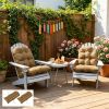 2-Pack Khaki Tufted High Back Chair Cushions Set Non-Slip Patio Furniture Pad for Outdoor Living SpaceOnly seat cushion
