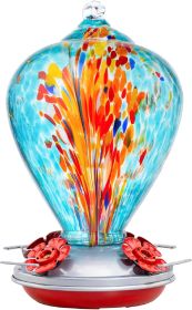 Hummingbird Feeders for Outdoors Hanging, Blown Glass Hummingbird Feeder Gifts for Women, Garden Decor Backyard Decor