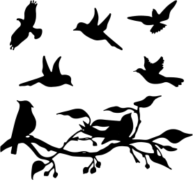 2 Pcs Metal Birds Wall Art Vivid Birds on Branch Silhouette Wall Decor Black Leaves with Bird Outdoor Metal Hanging Wall Sculpture for Home Balcony Ga