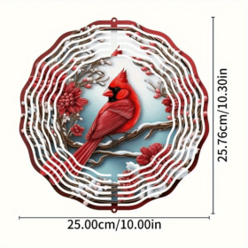 CIFbuy Vibrant Red Cardinal Wind Spinner with Mandala Wind Chime Garden Art Outdoor Patio Yard Decor (TikTok, temu pick-up service)