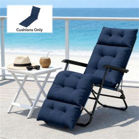 Outdoor lounge chair mat, terrace lounge chair mat, chair cushion, cushion, navy blue(Only chair cushions)