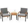 3 Piece Patio Furniture Set Outdoor Conversation Set with Coffee Table