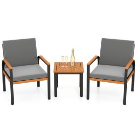 3 Piece Patio Furniture Set Outdoor Conversation Set with Coffee Table