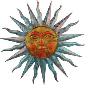 Sun Outdoor Wall Decor, 28" Waterproof Large Metal Wall Art for Home Outside Patio Garden Fence Decorations