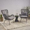 Tapscott Wicker Patio Chair with Cushions (Set of 2)