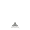 Garden Rake, Metal Tine Leaf Rake with Fiberglass Handle, 62", Black