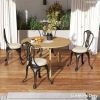 Patio Chair Cushions Set of 4 Round Seat Cushions for Dining Bistro Chairs Machine Washable, 15" x 15" x 3", Cream White