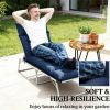 Outdoor lounge chair mat, terrace lounge chair mat, chair cushion, cushion, navy blue(Only chair cushions)