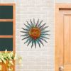 Sun Outdoor Wall Decor, 28" Waterproof Large Metal Wall Art for Home Outside Patio Garden Fence Decorations