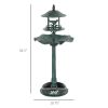 Bird Bath Bowl, 3-in-1 Pedestal Birdbath with Bird Feeder and Flower Planter, Large Water Basin, Outdoor, Green