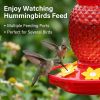 Glass Hummingbird Feeders for Outdoors Hanging Ant and Bee Proof 16OZ 2 Pack Red Pineapple Humming Bird Feeder with 6 Feeding Ports and Ant Moat Hummi