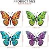 Metal Butterfly Wall Decor - 9.6" Outdoor Fence Wall Art Decor, Hanging Decoration for Garden Yard Living Room Bedroom Patio Balcony(4 Pack)
