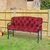 Outdoor Bench Cushion Tufted 3-Seater for Swing Chair Patio Sofa Wine Red
