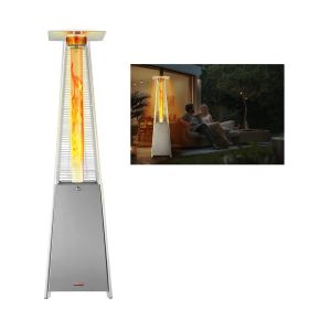 VEVOR Patio Heater for Outdoor Use, 48000BTU Pyramid Propane Heater w/Wheels, Quartz Glass Tube Outdoor Patio Flame Heater for Patio, Party, Back