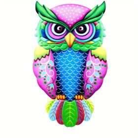 1pc Metal Owl Wall Decor, Outside Garden Decoration, Yard Art, Outdoor Patio or Fence Ornament (Style: Model B)