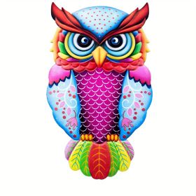 1pc Metal Owl Wall Decor, Outside Garden Decoration, Yard Art, Outdoor Patio or Fence Ornament (Style: Model A)