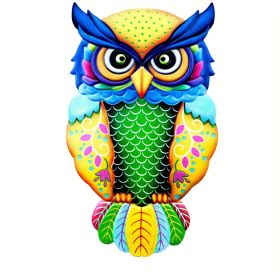 1pc Metal Owl Wall Decor, Outside Garden Decoration, Yard Art, Outdoor Patio or Fence Ornament (Style: Model C)